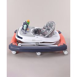 Babyhug Bunny Face 2 In 1 Walker Cum Rocker With 3 Level Adjustable Height & Musical Play Tray With Light -Blue