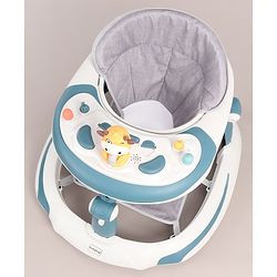 Babyhug Elephant 2 In 1 Walker Cum Rocker With Detachable Musical Toy Bar & Multiple Height With Seat Adjustments - Blue