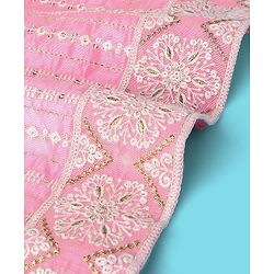 Babyhug Sleeveless Sequenced Embroidered Kurti with Sharara and Dupatta Set - Pink