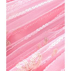 Babyhug Sleeveless Sequenced Choli with Embroidered Lehenga and Dupatta - Pink