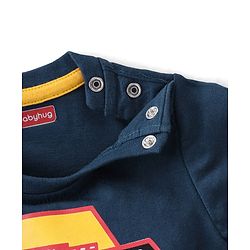 Babyhug Cotton Knit Full Sleeves T-Shirt Text Graphic Print - Navy Blue