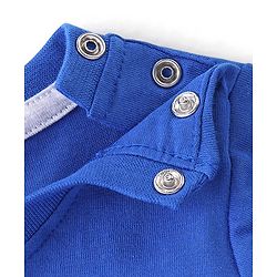 Babyhug 100% Cotton Knit Full Sleeves T-Shirt with Text Graphics - Blue