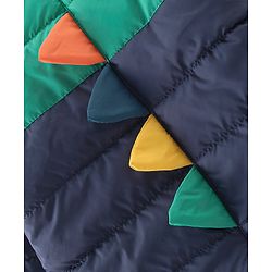 Babyhug Full Sleeves Hooded Quilted Jacket - Blue
