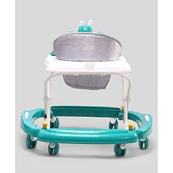 Babyhug Bunny 2 In 1 Walker Cum Rocker With 3 Adjustable Height & Musical Play Tray With Lights-Green| Cushion Seat| Smooth Swivel Wheels| Foldable