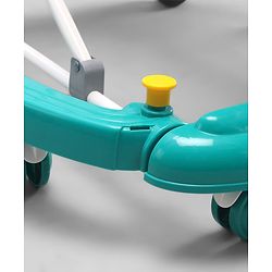 Babyhug Bunny 2 In 1 Walker Cum Rocker With 3 Adjustable Height & Musical Play Tray With Lights-Green| Cushion Seat| Smooth Swivel Wheels| Foldable