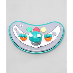 Babyhug Bunny 2 In 1 Walker Cum Rocker With 3 Adjustable Height & Musical Play Tray With Lights-Green| Cushion Seat| Smooth Swivel Wheels| Foldable