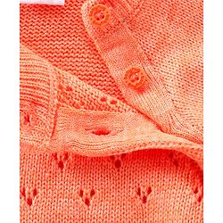 Babyhug Full Sleeves Sweater & Pajama Set with Knitted Design - Orange