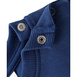 Babyhug 100% Cotton Knit Full Sleeves Sweatshirt With Text Graphics - Navy Blue