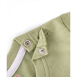 Babyhug 100% Cotton Knit Full Sleeves T-Shirt with Lion Graphics - Olive Green