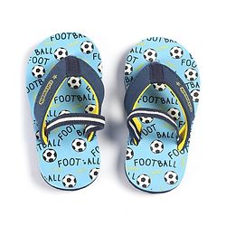 Cute Walk by Babyhug Slip Flop Flops with Back Strap & Football Print - Blue