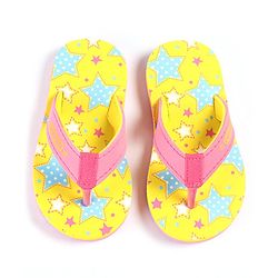 Cute Walk by Babyhug Slip On Flip Flops Stars Print- Yellow