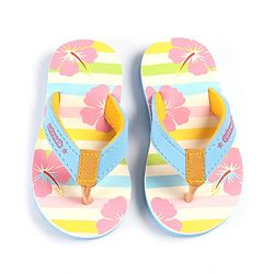 Cute Walk by Babyhug Slip On Flip Flops with Floral Print - Multicolour