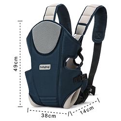 Babyhug First Blossom 3-in-1 Baby Carrier: Ergonomic with breathable mesh, Padded straps, Cushioned leg openings, and versatile carrying positions for ultimate baby comfort and Parent convenience-Blue