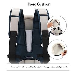 Babyhug First Blossom 3-in-1 Baby Carrier: Ergonomic with breathable mesh, Padded straps, Cushioned leg openings, and versatile carrying positions for ultimate baby comfort and Parent convenience-Blue