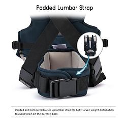 Babyhug First Blossom 3-in-1 Baby Carrier: Ergonomic with breathable mesh, Padded straps, Cushioned leg openings, and versatile carrying positions for ultimate baby comfort and Parent convenience-Blue