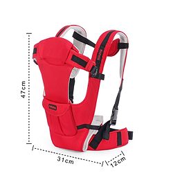 Babyhug Joy Bundle 4-in-1 Premium Baby Carrier : Lightweight, Breathable, Ergonomic design, 4 carrying positions, Head and neck support, Storage pocket, and Adjustable straps for babies up to 12 kg-Red