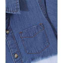 Babyhug 100% Cotton Woven Half Sleeves Solid Color Denim Shirt - Blue