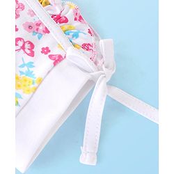 Babyhug 100% Cotton Caps Printed Pack of 2 Pink & White - Diameter 16 cm