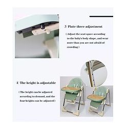 Babyhug Multifunctional Portable High Chair with 5 Level Height Adjustment - Green| Compact Fold| Removable Wheels with Lock| Removable Double Food Tray| Cushion Seat