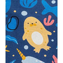 Babyhug Cotton Knit Full Sleeves Night Suit With Marine Life Print - Navy Blue