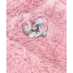 Babyhug Cotton Knit Full Sleeves Hooded Jacket With Sequine Detailing - Pink
