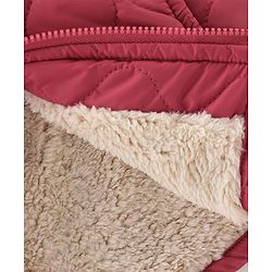 Babyhug Full Sleeves Solid Colour Quilted Hooded Jacket - Red