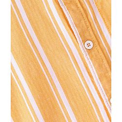 Babyhug Cotton Woven Half Sleeves Striped Shirt - Yellow