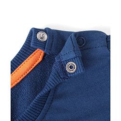 Babyhug Cotton Knit Full Sleeves Sweatshirt with Text Graphics - Navy Blue