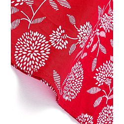 Babyhug Cotton Woven Floral Printed Full Sleeves Kurta & Pyjama Set- Red
