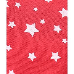 Babyhug 100% Cotton Knit Cap Mittens & Booties Set Star Print - Red
