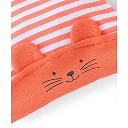 Babyhug 100% Cotton Cap Cat Design - Orange