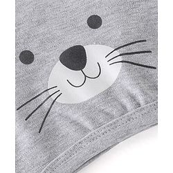 Babyhug Cotton Cap Animal Design - Grey