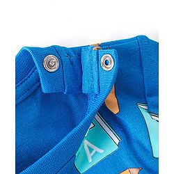 Babyhug 100% Cotton Knit Full Sleeves T-Shirt Note Book Print - Blue