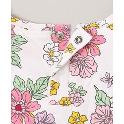 Babyhug 100% Cotton Knit Full Sleeves Top & Legging Set Floral Print - White & Pink