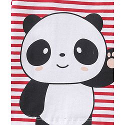 Babyhug Cotton Knit Full Sleeves Panda Printed Night Suit - Red