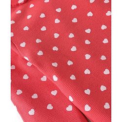 Babyhug 100% Cotton Knit Full Sleeves Skivi T-Shirt Heart Print - Red