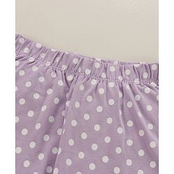 Babyhug Cotton Single Jersey Knit Full Sleeves Night Suit Polka Dot Print - Lavender