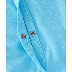 Babyhug Cotton Knit Full Sleeves JCB Printed Footed Sleep Suit - Blue