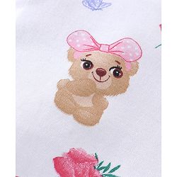 Babyhug 100% Cotton Knit Full Sleeves Onesies with Skirt & Hairband Bear Print - Pink