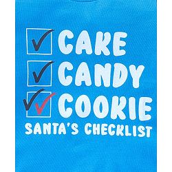 Babyhug Cotton Knit Full Sleeves Night Suit Text and Santa Claus Print - Blue