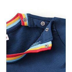 Babyhug 100% Cotton Knit Full Sleeves T-Shirt & Lounge Pant With Text Print - Blue