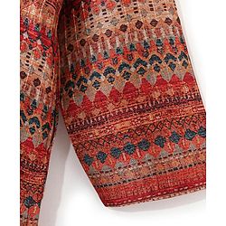 Babyhug Full Sleeves Printed Dhari Kurta with Pyjama Set - Rust