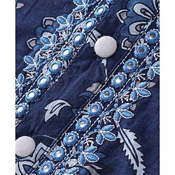 Babyhug Cotton Woven Full Sleeves Kurta and Dhoti Set Floral Print - Indigo