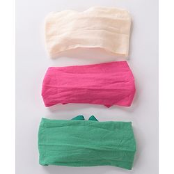 Babyhug Free Size Headbands with Bow Pack of 3 - Multicolor