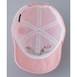 Babyhug Free Size Baseball Cap with Horn Design - Pink