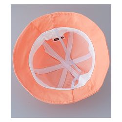 Babyhug Cotton Free Size Bucket Hat with Teddy Applique Orange - Circumference 50 cm