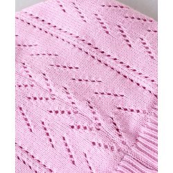 Babyhug 100% Cotton Knit Woollen Caps - Pink