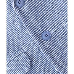 Babyhug Woven Full Sleeves Party Wear Blazer Solid Colour - Navy Blue