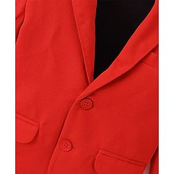 Babyhug Full Sleeves Party Wear Blazer Solid Colour - Red