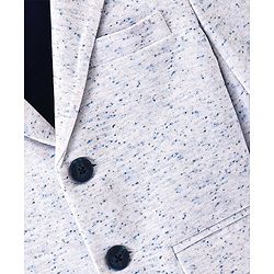 Babyhug Woven Full Sleeves Textured Partywear Blazer - Grey